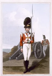 Grenadier of the First West York Militia, Engraved by Robert Havell the Elder, Published by Robinson and Son, Leeds